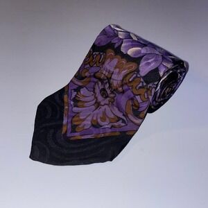 Beautiful‎ Purple and black designer silk tie made in Italy